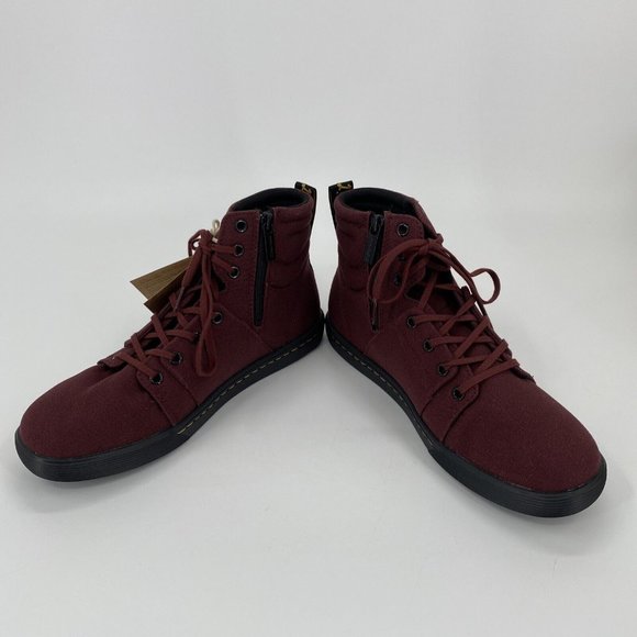 Dr Martens Women's Boots Rozarya II Oxblood Canvas Shoes Size US 10 EU 42 NEW - Picture 7 of 12